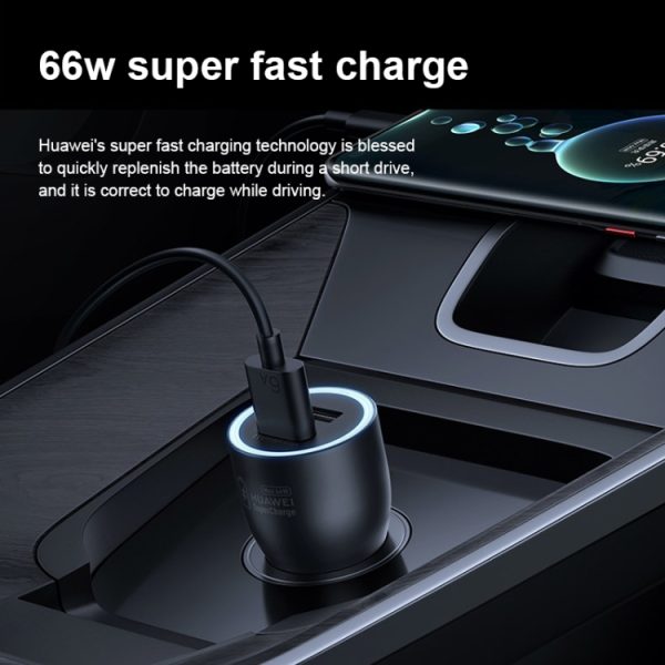 Originele Huawei P0006 Dual USB Interface Supersnel opladen Autolader (max. 66W), P0006