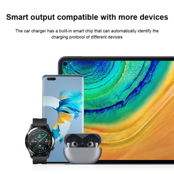 Originele Huawei P0006 Dual USB Interface Supersnel opladen Autolader (max. 66W), P0006