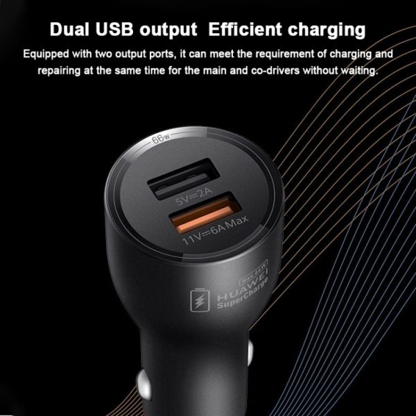 Originele Huawei P0006 Dual USB Interface Supersnel opladen Autolader (max. 66W), P0006