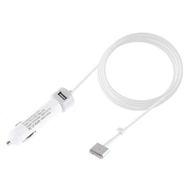 60W 5,1V 2,1A USB-interface autolader met 16,5V 3,65A T MagSafe 2-interface datakabel, 16.5V 3.65A T MagSafe 2