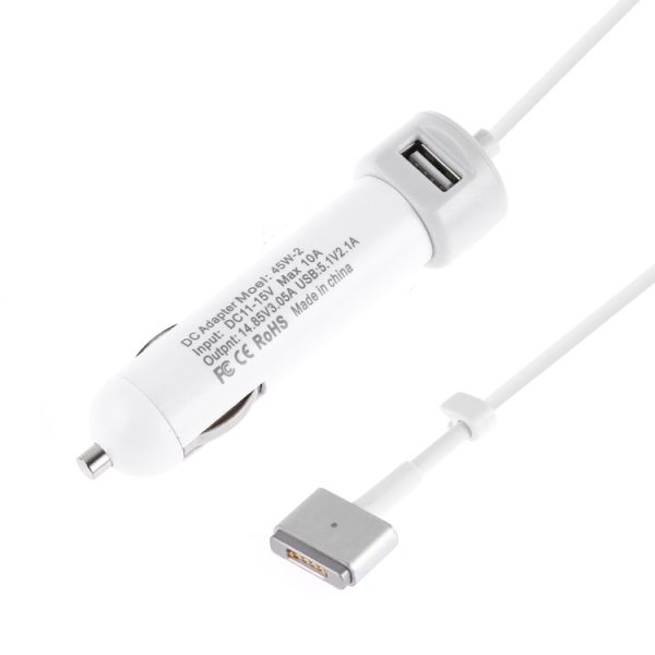 45W-2 5,1 V 2,1 A USB-interface autolader met 14,85 V 3,05 A T MagSafe 2-interface datakabel, 14.85V 3.05A T MagSafe 2