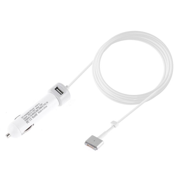 45W-2 5,1 V 2,1 A USB-interface autolader met 14,85 V 3,05 A T MagSafe 2-interface datakabel, 14.85V 3.05A T MagSafe 2