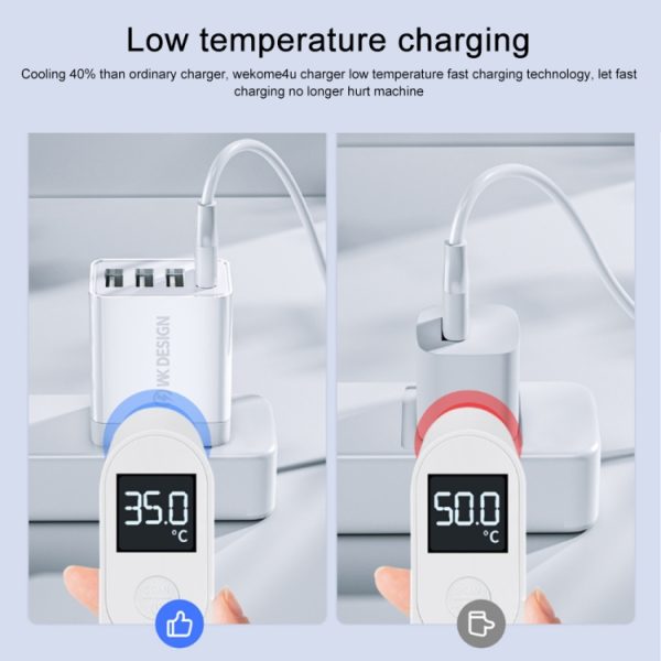 WK WP-U125 Youpin-serie 18W QC3.0 4 USB-poorten Snelle reislader, EU-stekker, EU Plug