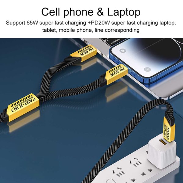 WK WDC-192 Mech-serie 100W USB-C/Type-C naar USB-C/Type-C snellaaddatakabel, lengte: 1m, USB-C/Type-C to USB-C/Type-C
