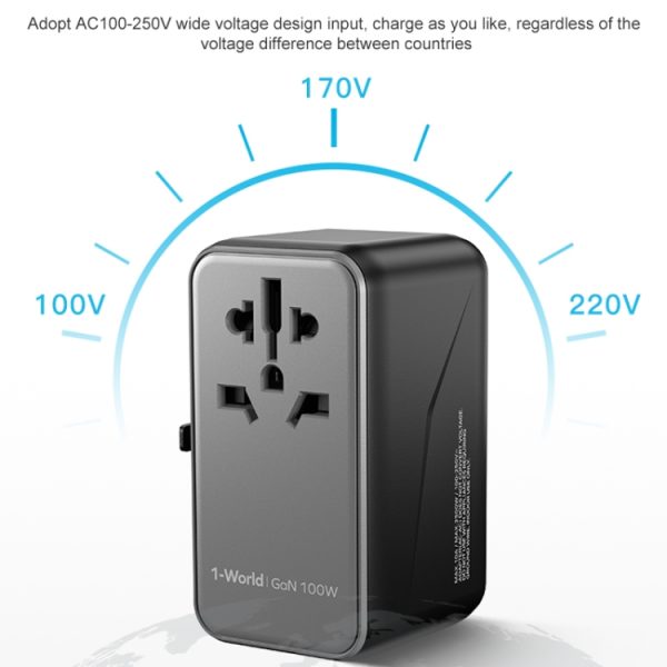MOMAX UA10D 1-World GaN PD 100W snellader voedingsadapter