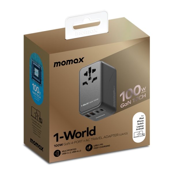 MOMAX UA10D 1-World GaN PD 100W snellader voedingsadapter