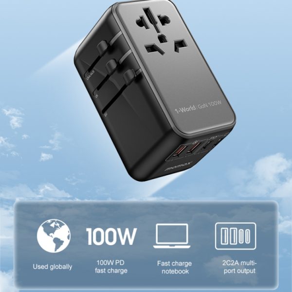 MOMAX UA10D 1-World GaN PD 100W snellader voedingsadapter