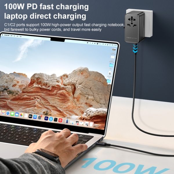MOMAX UA10D 1-World GaN PD 100W snellader voedingsadapter