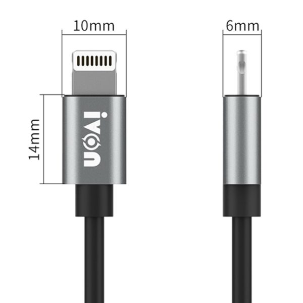 IVON CA73 2.4A Type-C / USB-C snellaaddatakabel, lengte: 2m, Type-C