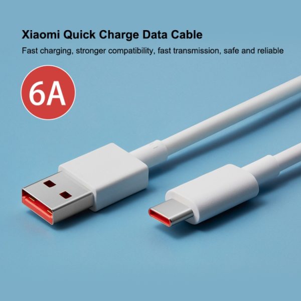 Originele Xiaomi 6A USB naar USB-C / Type-C snellaaddatakabel, lengte: 1m