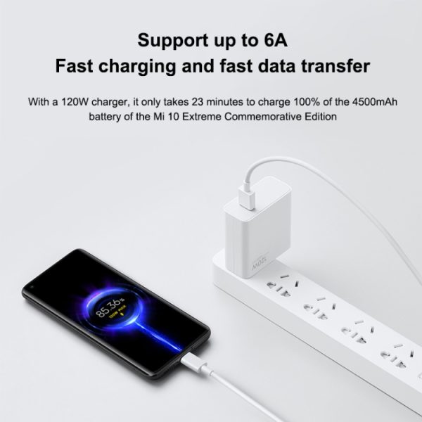 Originele Xiaomi 6A USB naar USB-C / Type-C snellaaddatakabel, lengte: 1m