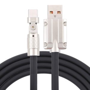 Mech Series 6A 120W USB naar Type-C 180 graden metalen plug snellaadkabel, lengte: 1,2 m, 1.2m Type-C, 1.2m 180-degree Type-C