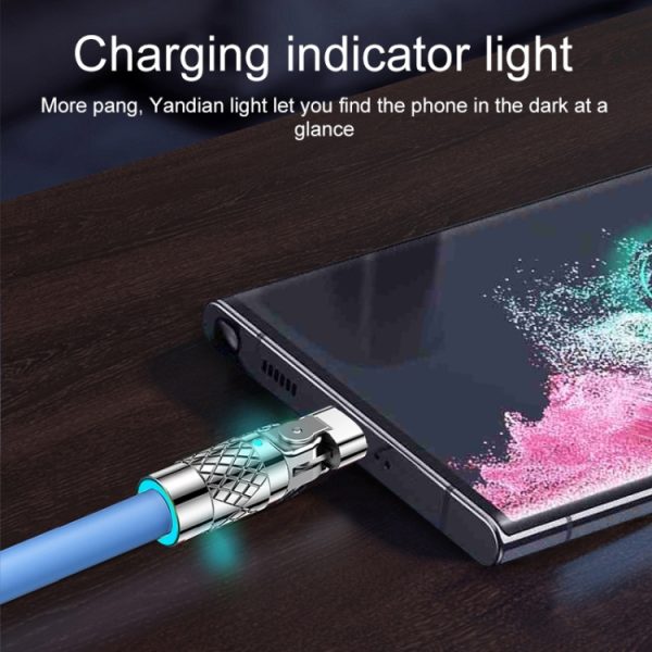 Mech Series 6A 120W USB naar Type-C 180 graden metalen plug snellaadkabel, lengte: 1,2 m, 1.2m Type-C, 1.2m 180-degree Type-C