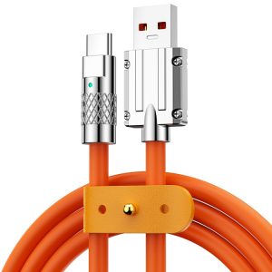 Mech Series 6A 120W USB naar USB-C / Type-C metalen plug siliconen snellaaddatakabel, lengte: 1,2 m, 1.2m Type-C
