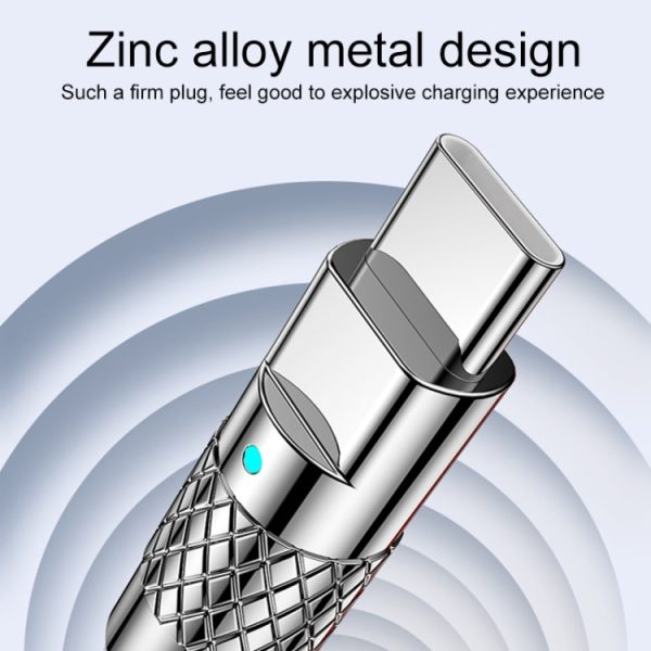 Mech Series 6A 120W USB naar USB-C / Type-C metalen plug siliconen snellaaddatakabel, lengte: 1,2 m, 1.2m Type-C
