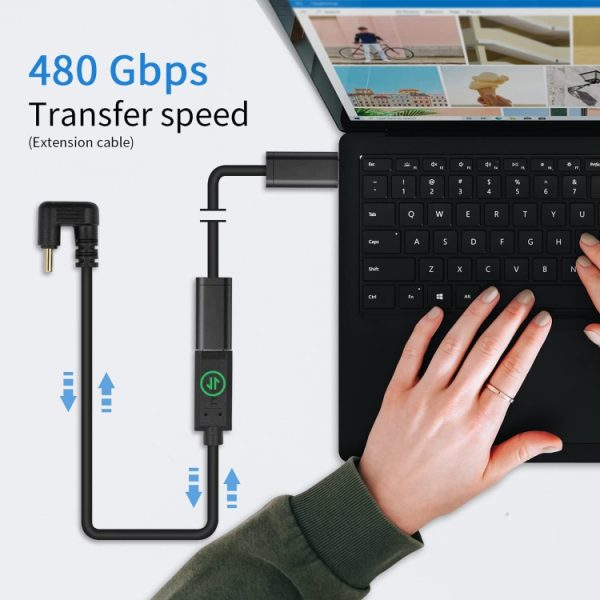 U-vormige USB-C / TYPE-C MANNELIJKE NAAR FEMALE verlengkabel