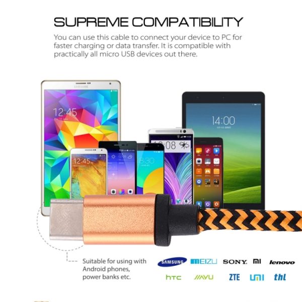 1 m geweven USB-C / Type-C 3.1 naar USB 2.0 datasynchronisatie-oplaadkabel