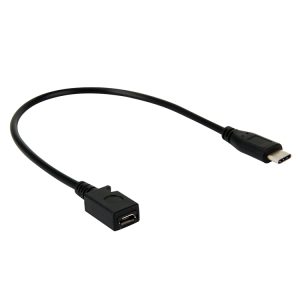 USB-C / Type-C 3.0 Male naar Mini USB Female kabeladapter, USB-C / Type-C 3.0 mannelijke naar mini USB vrouwelijke kabeladapter, lengte: 29 cm