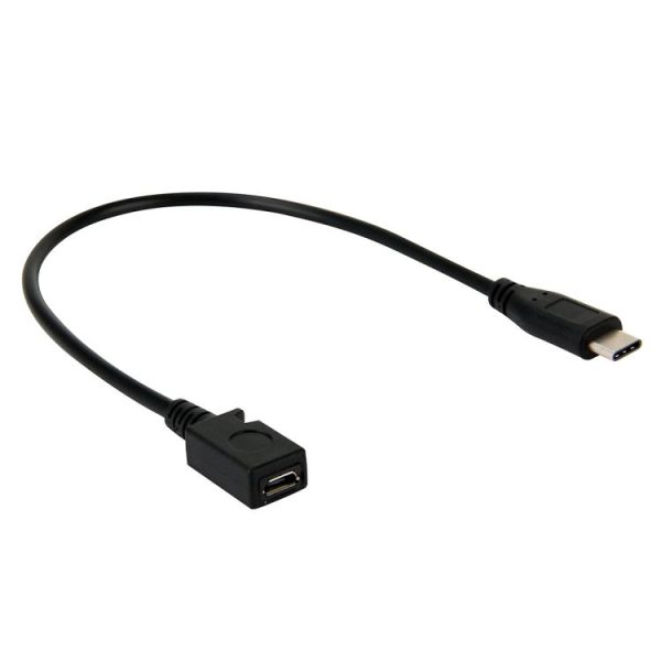 USB-C / Type-C 3.0 Male naar Mini USB Female kabeladapter, USB-C / Type-C 3.0 mannelijke naar mini USB vrouwelijke kabeladapter, lengte: 29 cm