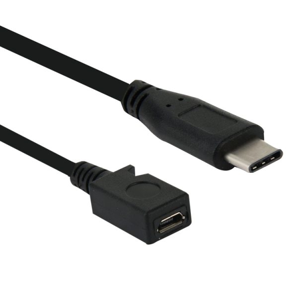 USB-C / Type-C 3.0 Male naar Mini USB Female kabeladapter, USB-C / Type-C 3.0 mannelijke naar mini USB vrouwelijke kabeladapter, lengte: 29 cm