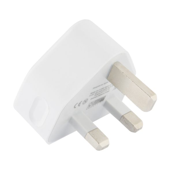 UK Plug 5V 2.1A USB-oplaadadapter met dubbele poort (wit)
