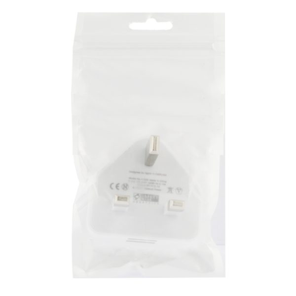 UK Plug 5V 2.1A USB-oplaadadapter met dubbele poort (wit)