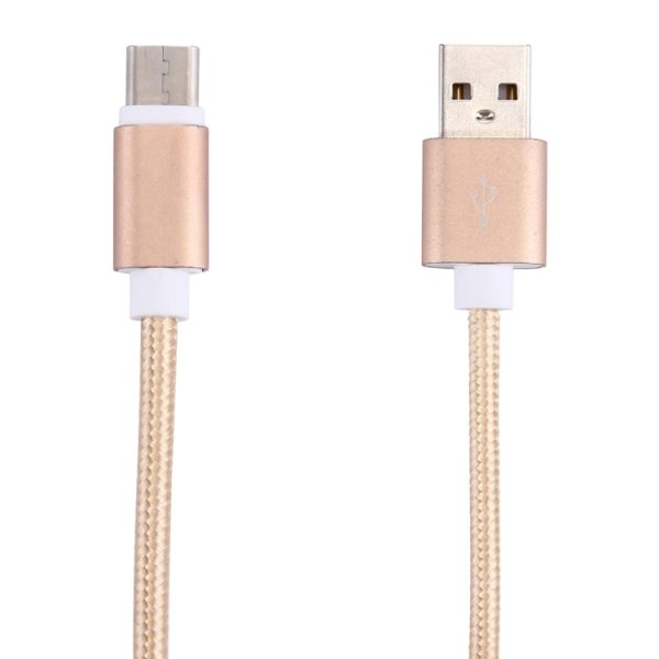Geweven stijl USB-C / Type-C 3.1 mannelijk naar USB 2.0 mannelijk datasynchronisatie-oplaadkabel, kabellengte: 20 cm