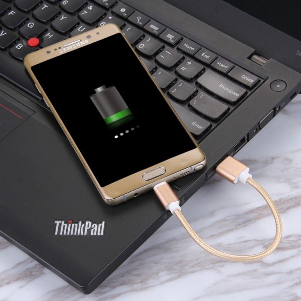 Geweven stijl USB-C / Type-C 3.1 mannelijk naar USB 2.0 mannelijk datasynchronisatie-oplaadkabel, kabellengte: 20 cm