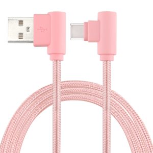 25 cm USB naar USB-C / Type-C nylon geweven stijl dubbele elleboog oplaadkabel, 25cm Type-C