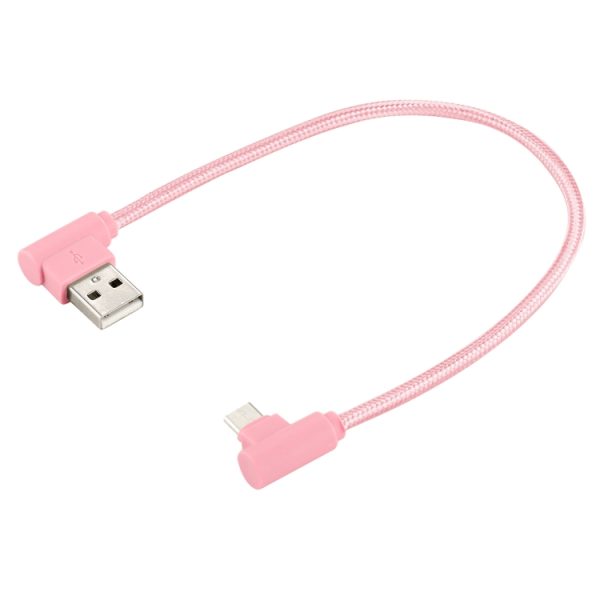 25 cm USB naar USB-C / Type-C nylon geweven stijl dubbele elleboog oplaadkabel, 25cm Type-C