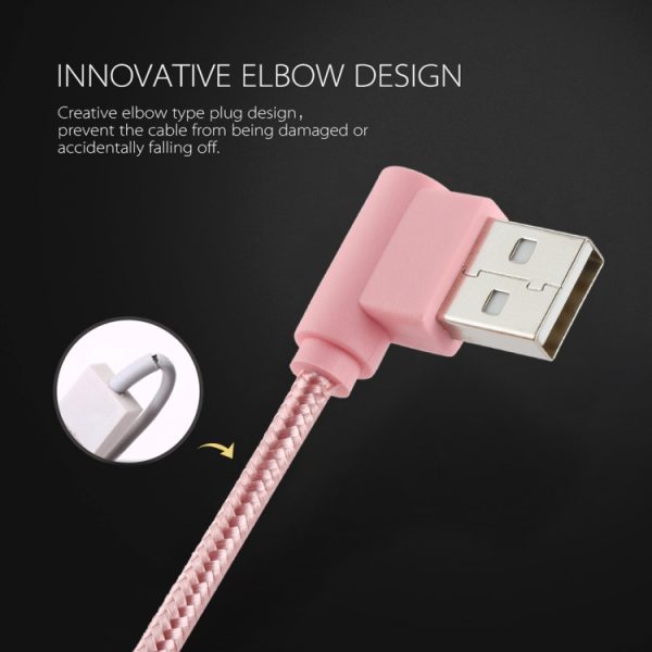 25 cm USB naar USB-C / Type-C nylon geweven stijl dubbele elleboog oplaadkabel, 25cm Type-C