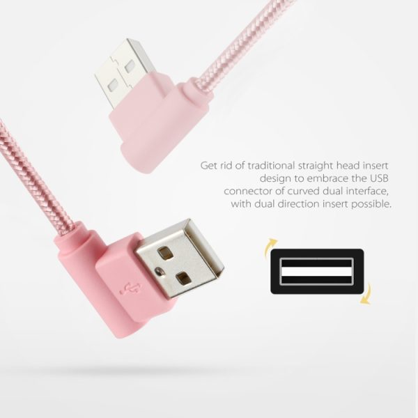 25 cm USB naar USB-C / Type-C nylon geweven stijl dubbele elleboog oplaadkabel, 25cm Type-C