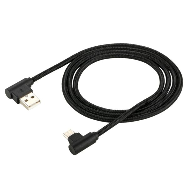 1 m USB naar USB-C / Type-C nylon geweven stijl dubbele elleboog oplaadkabel, 1m Type-C
