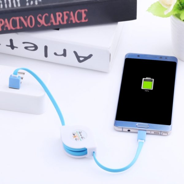 1 m 2A 110 koperen kerndraden intrekbare USB-C / Type-C naar USB-gegevenssynchronisatie-oplaadkabel