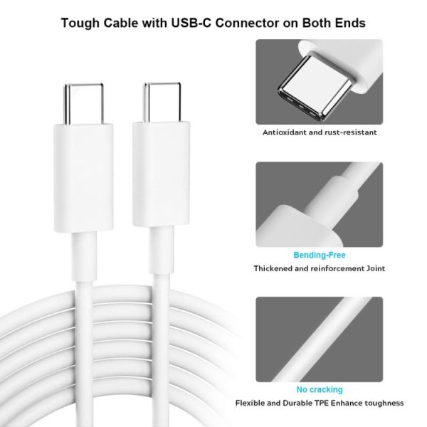 2 m 2A USB-C / Type-C 3.1 mannelijk naar USB-C / Type-C 3.1 mannelijk adapterkabel