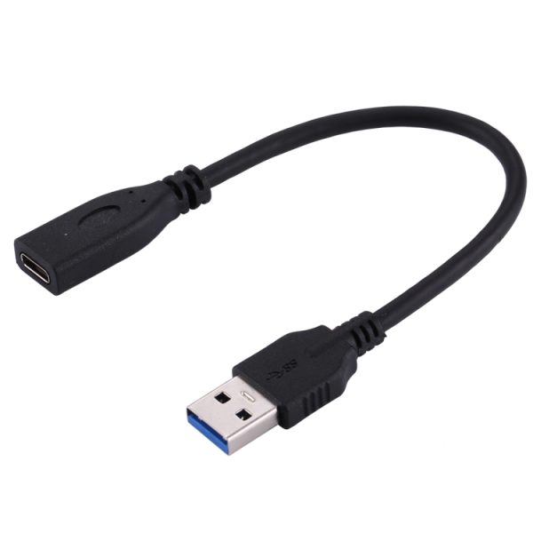 USB 3.0 mannelijk naar USB-C / Type-C 3.1 vrouwelijk adapterkabel, kabellengte: ongeveer 20 cm