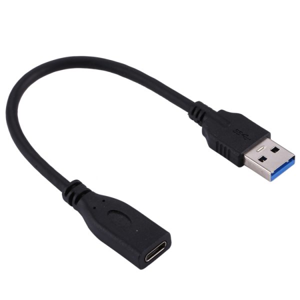 USB 3.0 mannelijk naar USB-C / Type-C 3.1 vrouwelijk adapterkabel, kabellengte: ongeveer 20 cm