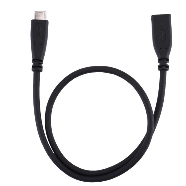50 cm USB-C / Type-C 3.1 mannelijk naar USB-C / Type-C vrouwelijke connectoradapterkabel, 50cm