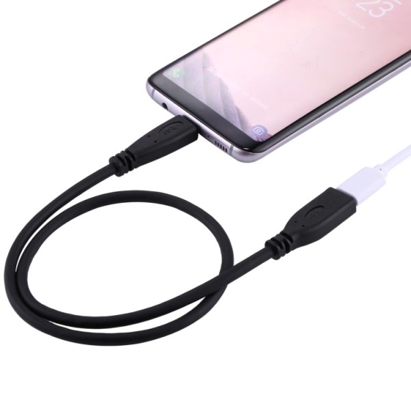 50 cm USB-C / Type-C 3.1 mannelijk naar USB-C / Type-C vrouwelijke connectoradapterkabel, 50cm