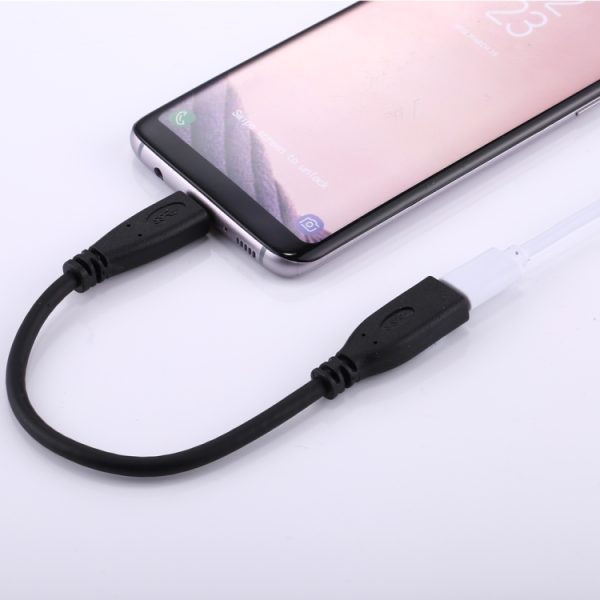 20 cm USB-C / Type-C 3.1 mannelijk naar USB-C / Type-C vrouwelijke connectoradapterkabel, 20cm