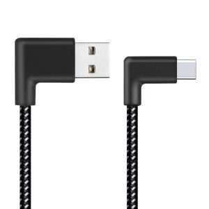 1M 2A USB naar USB-C / Type-C Nylon Weave Style Dubbele ellebooggegevenssynchronisatie Laadkabel, 1m 2A USB naar USB-C / Type-C Nylon Geweven Stijl Dubbele Elleboog Data Sync Oplaadkabel