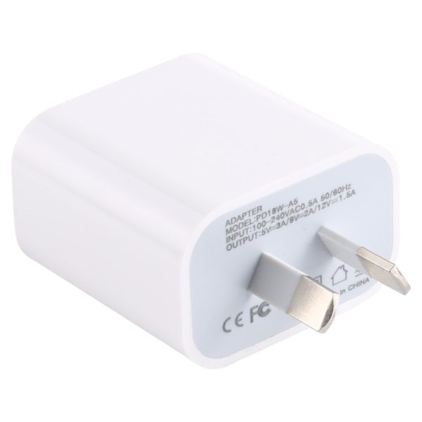 PD18W-A5 18W PD-lichtnetadapter-wandoplader, AU-stekker