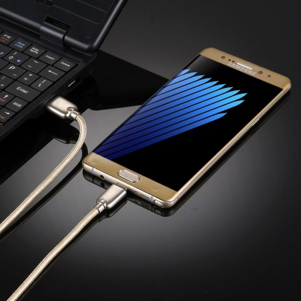 1M geweven metalen kop 108 koperen kernen USB-C / Type-C naar USB Data Sync oplaadkabel