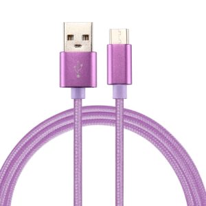 Gebreide textuur USB naar USB-C / Type-C datasynchronisatie-oplaadkabel, kabellengte: 50 cm