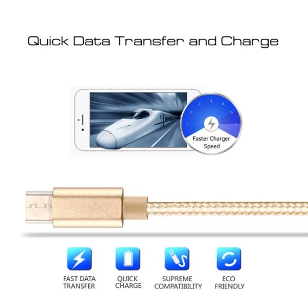 Gebreide textuur USB naar USB-C / Type-C datasynchronisatie-oplaadkabel, kabellengte: 50 cm