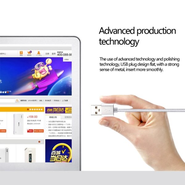 Gebreide textuur USB naar USB-C / Type-C datasynchronisatie-oplaadkabel, kabellengte: 50 cm