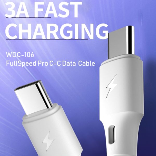 WK WDC-106 3A Type-C / USB-C naar Type-C / USB-C datakabel voor opladen op volle snelheid, lengte: 1m