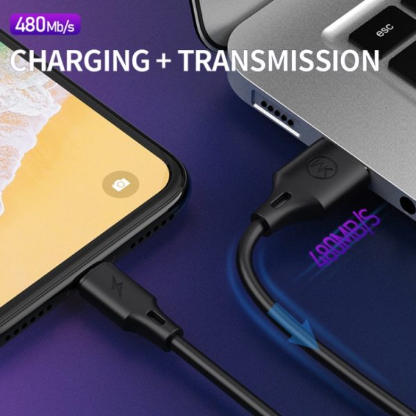 WK WDC-106 3A Type-C / USB-C naar Type-C / USB-C datakabel voor opladen op volle snelheid, lengte: 1m