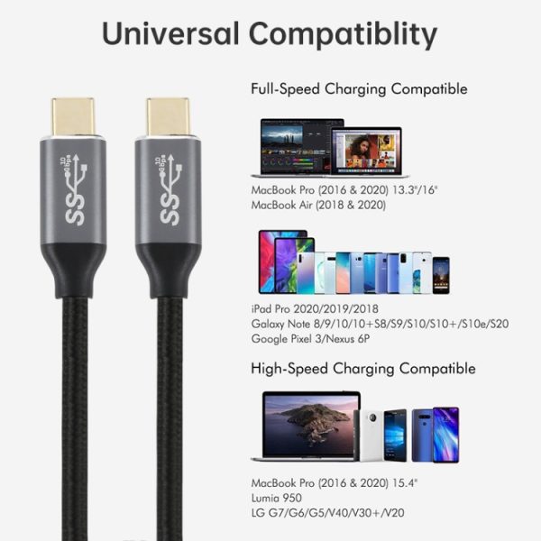 USB-C / Type-C Mannelijk naar USB-C / Type-C Mannelijk Transmissiegegevens Oplaadkabel, Kabellengte: 1,5 m