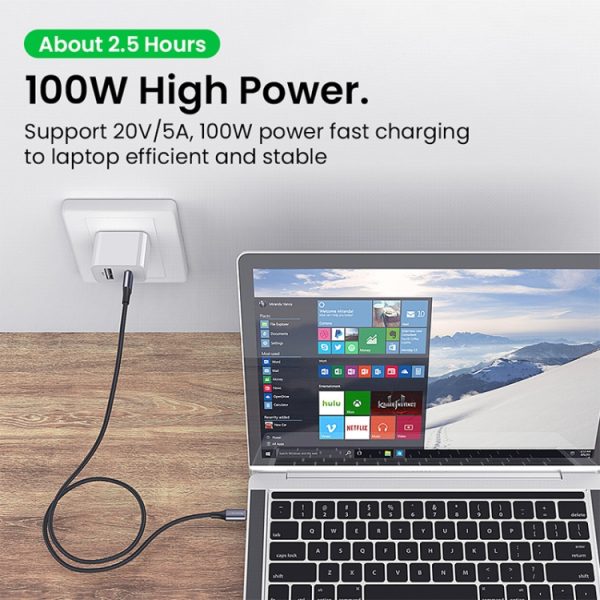 USB-C / Type-C Male naar USB-C / Type-C Male Transmissiedata-oplaadkabel, kabellengte: 1m